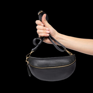 Leather Waistbag Black - Gold