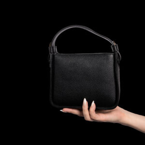 Leather Handbag Cube Black