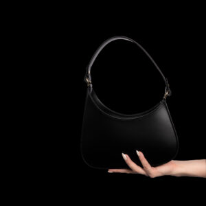 Leather Handbag Modern Black