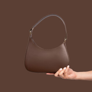 Leather Handbag Modern Brown