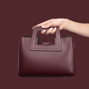 Leather Handbag Modern Burgundy (kopeeri)